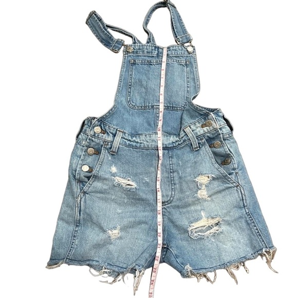 Madewell Women Size XS Cotton Denim Shortalls Bib Jean Overall Shorts - Picture 9 of 9